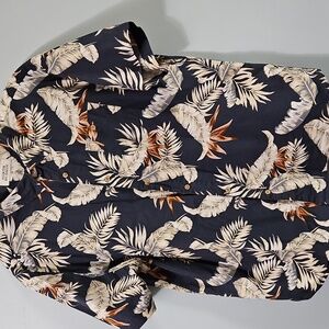 North Hudson  Hawaiian Tropical Nautical Short Sleeve Sporty Shirt Size XL #1058